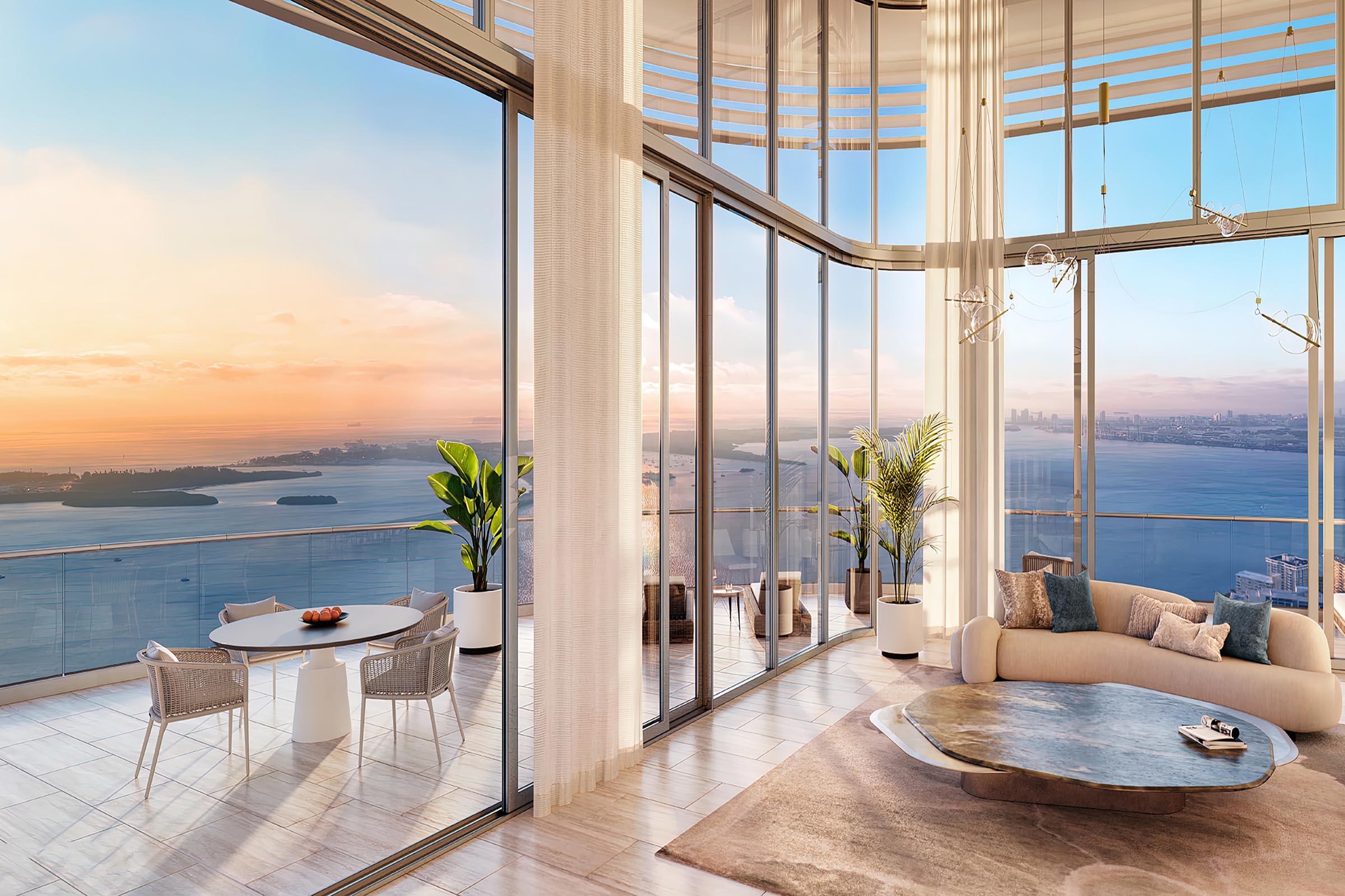 Rendering of St Regis Residences Miami Terrrace View